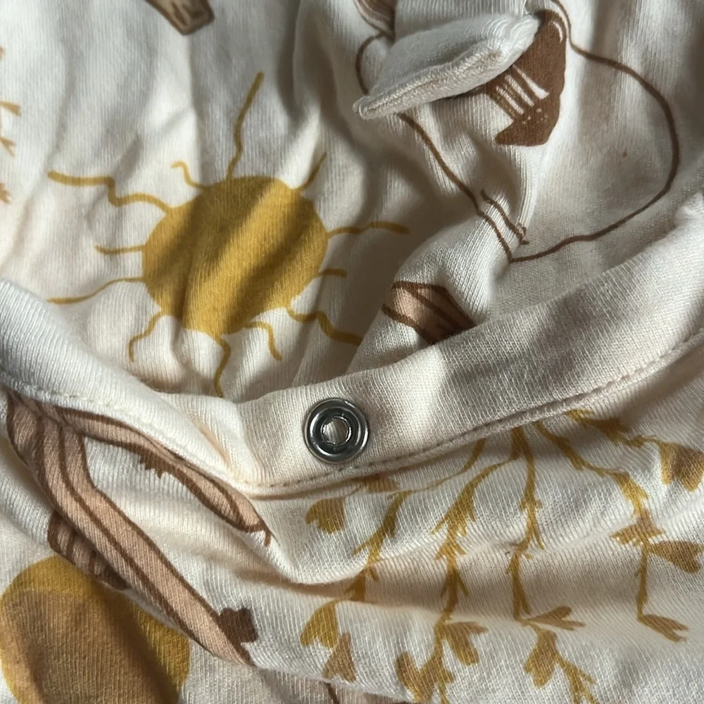 Goumi Baby Sleep Sack Cactus Cowboy Hat Nature Print 0-3M Cream